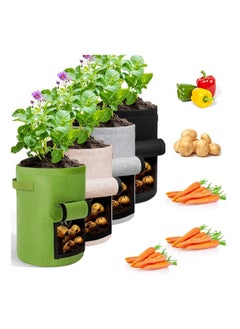 NOVOLAN NOVOLAN Potato Planting Bag Potato Grow Bags Potato Grow Bags Sweet Potato Easy To Pick Buckets Bell Pepper Carrot Flowers Tomato Chili Easy To Plant Diameter 23cm Height 30cm (Black)  - Image 2