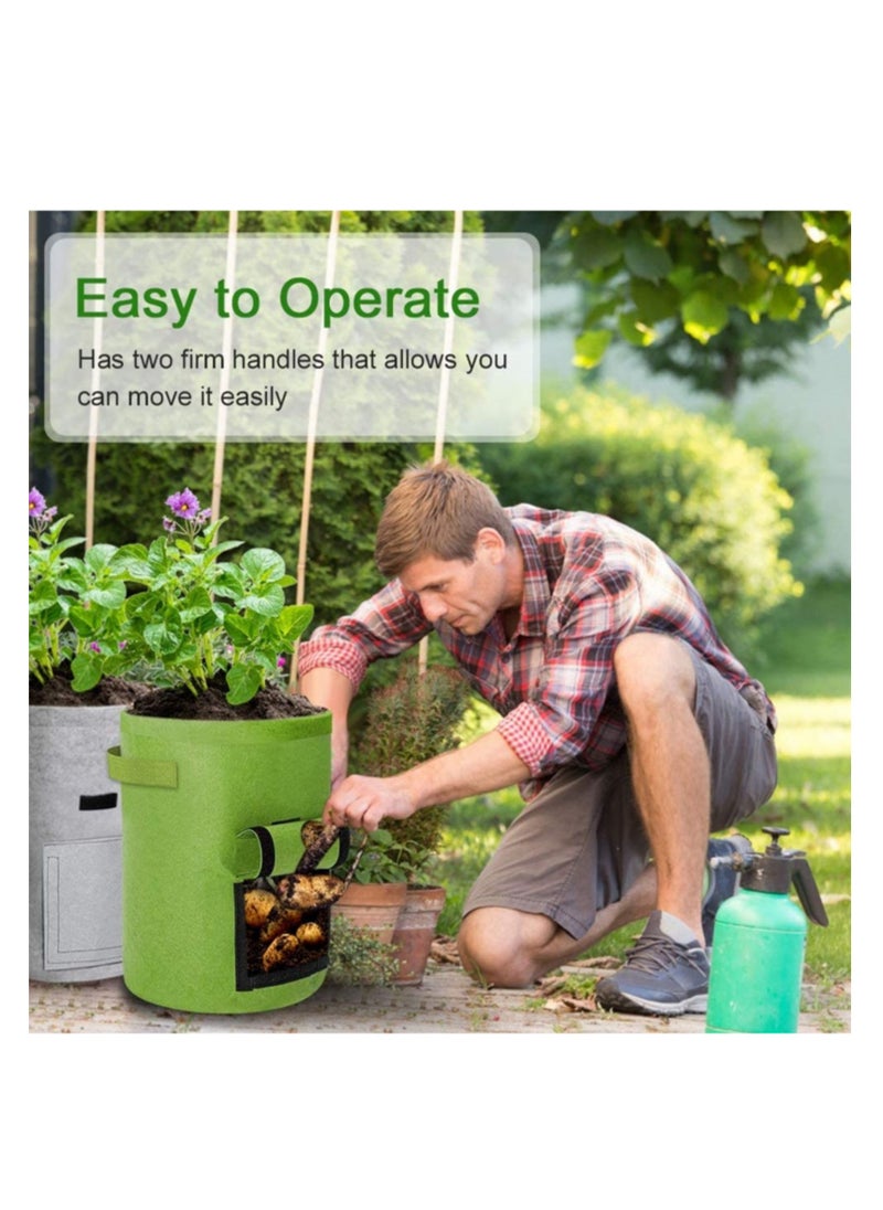 NOVOLAN NOVOLAN Potato Planting Bag Potato Grow Bags Potato Grow Bags Sweet Potato Easy To Pick Buckets Bell Pepper Carrot Flowers Tomato Chili Easy To Plant Diameter 23cm Height 30cm (Black)  - Image 3