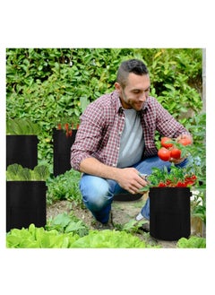 NOVOLAN NOVOLAN Potato Planting Bag Potato Grow Bags Potato Grow Bags Sweet Potato Easy To Pick Buckets Bell Pepper Carrot Flowers Tomato Chili Easy To Plant Diameter 23cm Height 30cm (Black)  - Image 4