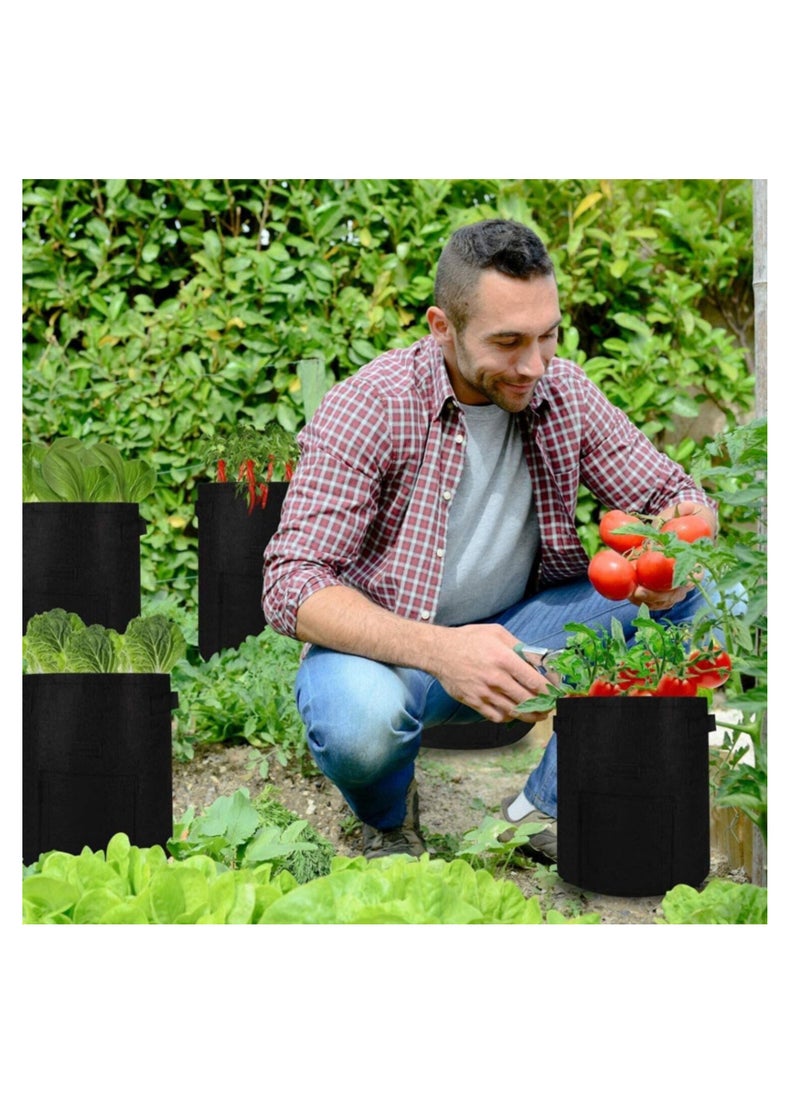 NOVOLAN NOVOLAN Potato Planting Bag Potato Grow Bags Potato Grow Bags Sweet Potato Easy To Pick Buckets Bell Pepper Carrot Flowers Tomato Chili Easy To Plant Diameter 23cm Height 30cm (Black)  - Image 4