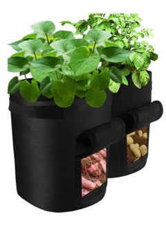 NOVOLAN NOVOLAN Potato Planting Bag Potato Grow Bags Potato Grow Bags Sweet Potato Easy To Pick Buckets Bell Pepper Carrot Flowers Tomato Chili Easy To Plant Diameter 23cm Height 30cm (Black)  - Image 5