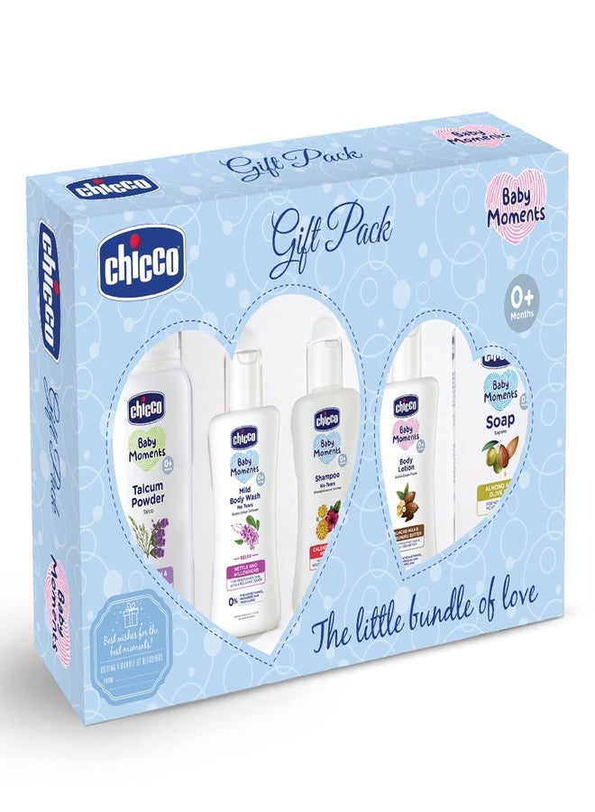 Chicco Baby Moments Essential Set, Gift Set for Babies, 0M+ Blue - Image 1