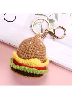 Generic Crochet Fries Burger Keychain Charm Hamburger 