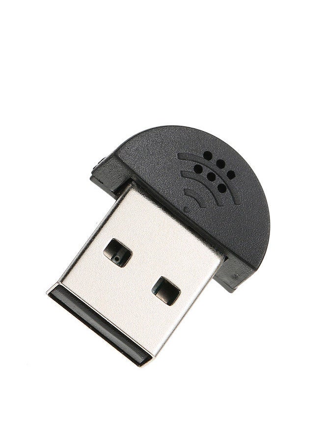 Generic - USB 2.0 Mini Microphone Mic Audio Adapter Driver Free for Laptop Desktop PC - Skype / MSN / VOIP / Voice Recognition Software - Image 1