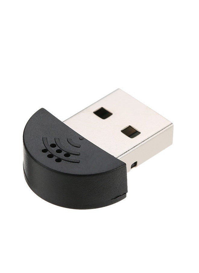 Generic - USB 2.0 Mini Microphone Mic Audio Adapter Driver Free for Laptop Desktop PC - Skype / MSN / VOIP / Voice Recognition Software - Image 1