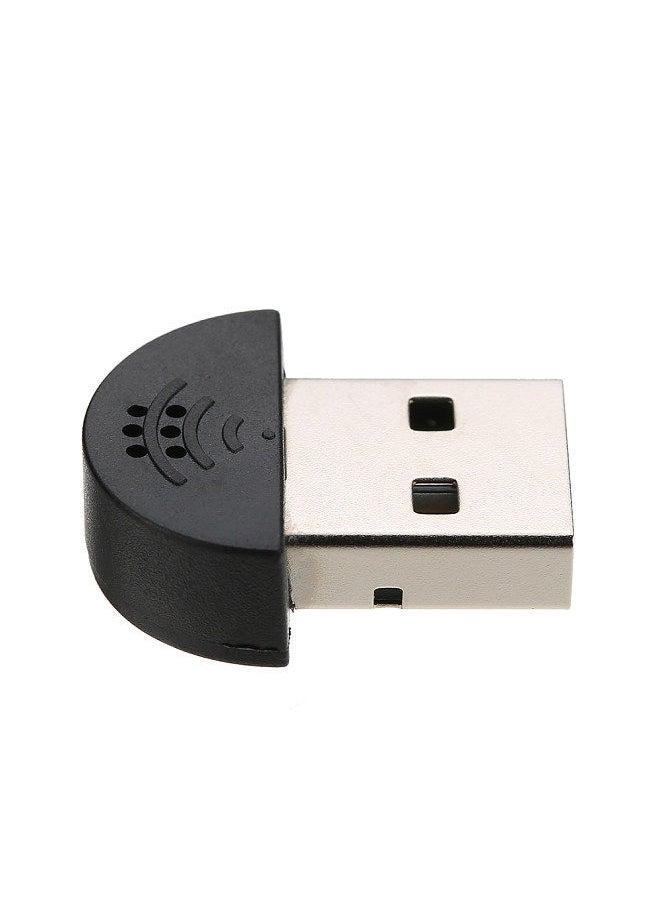 Generic - USB 2.0 Mini Microphone Mic Audio Adapter Driver Free for Laptop Desktop PC - Skype / MSN / VOIP / Voice Recognition Software - Image 1