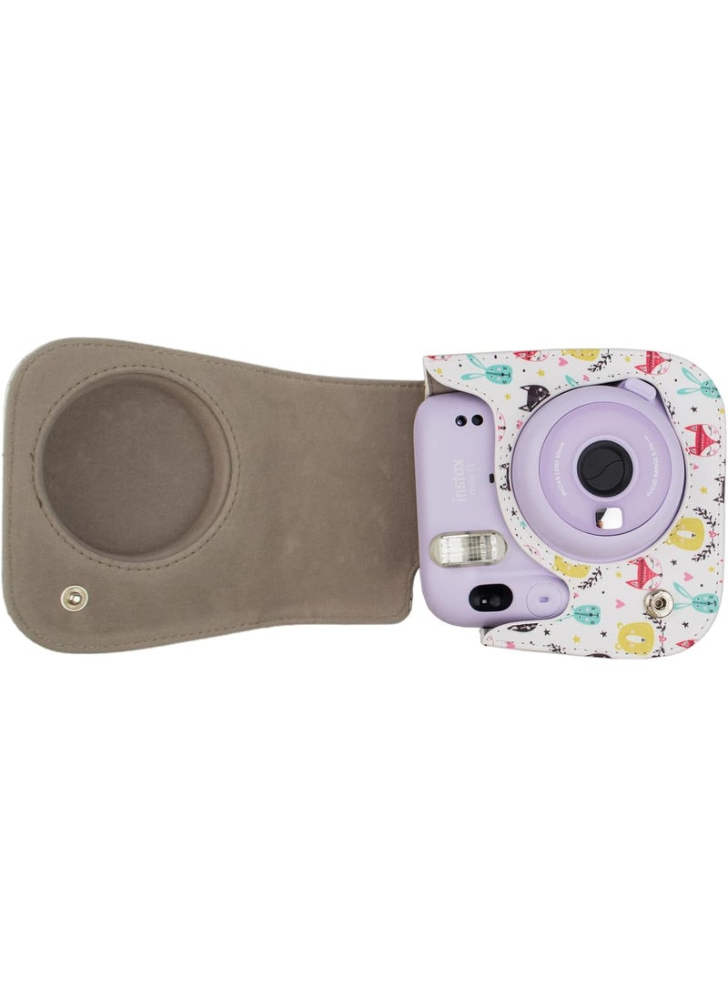 Rieibi Rieibi PU Leather Mini 11 Case Protective Case for Fujifilm Instax Mini 11Mini 9Mini 8Mini 8 Instant Camera with Adjustable Shoulder StrapFox Animal  - Image 4