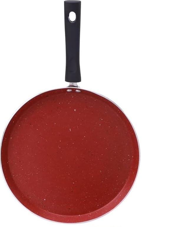 4tens Non Stick Frying pan nonstick dosa tawa NonToxic pfoa bpaFree Induction Base All stoves dosa pan Ceramic pan for Cooking Omelette pan Induction Base red - Image 1