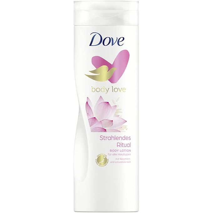 Dove Body Love Body Lotion Radiant Ritual Body Lotion for All Skin Types with Rice Milk and Lotus Blossom Fragrance 400 ml - Image 1