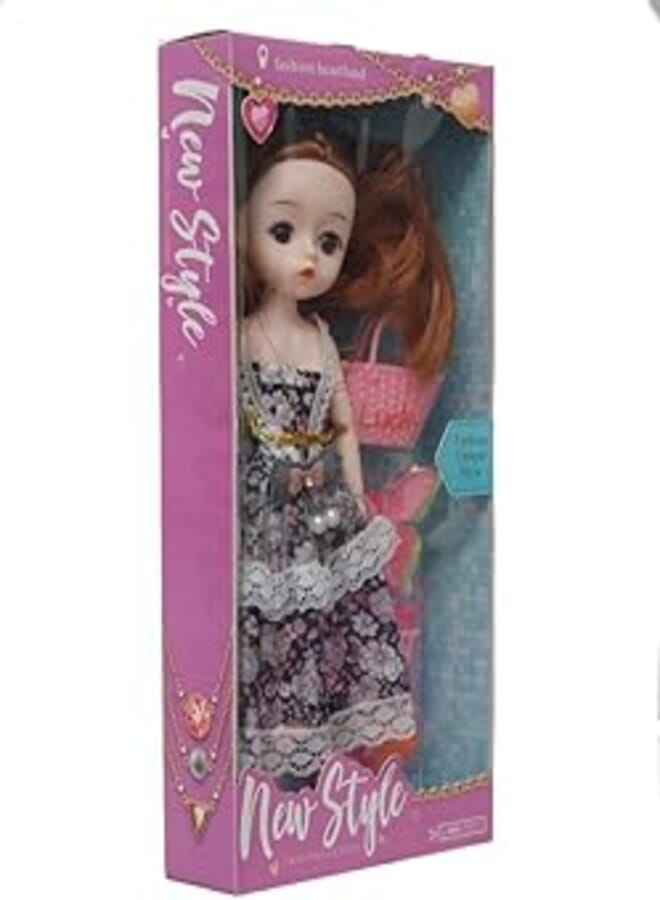 Plastic Doll With Bag And Hair Ties For Girls - Multi Color FC-M-73