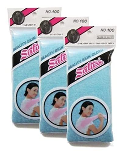 Salux منشفة استحمام جلدية يابانية من نايلون سالوكس (3) زرقاء - Image 2