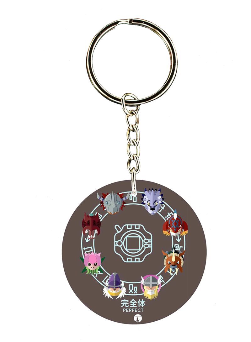 The Anime Digimon Double Side Printed Keychain