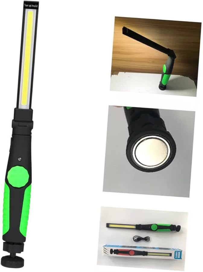 Rechargeable Cob Led Lantern Work Light Flashlight Camping Torch Magnetically Rotatable Black - Image 2