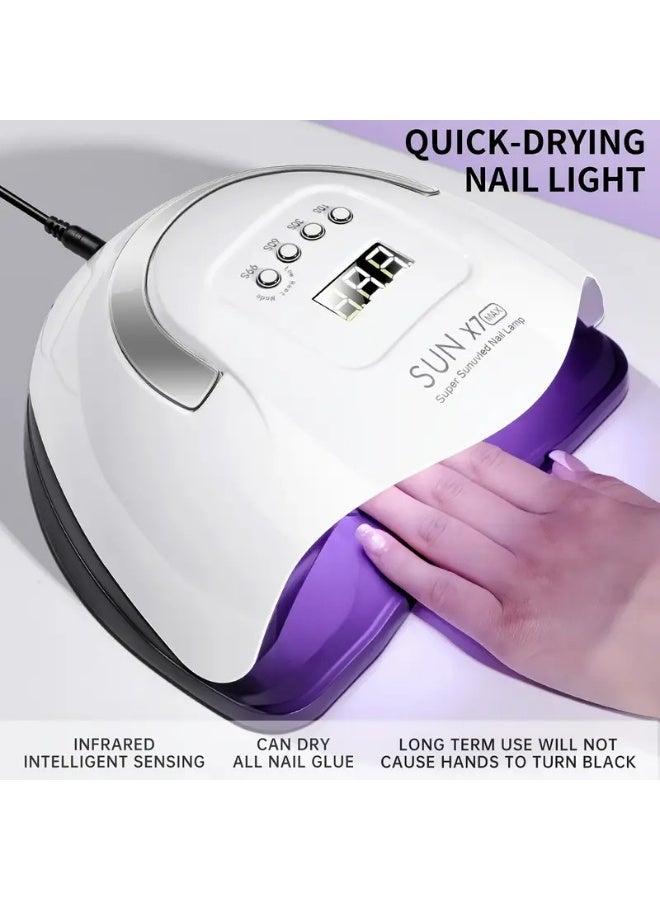 OSYA 180W UV LED Nail Lamp, Fast Nail Curing Lamps for Home & Salon, 66 Beads Dryer for Gel Polish with Automatic Sensor/4 Timer Setting, Professional Art Tools - Image 4