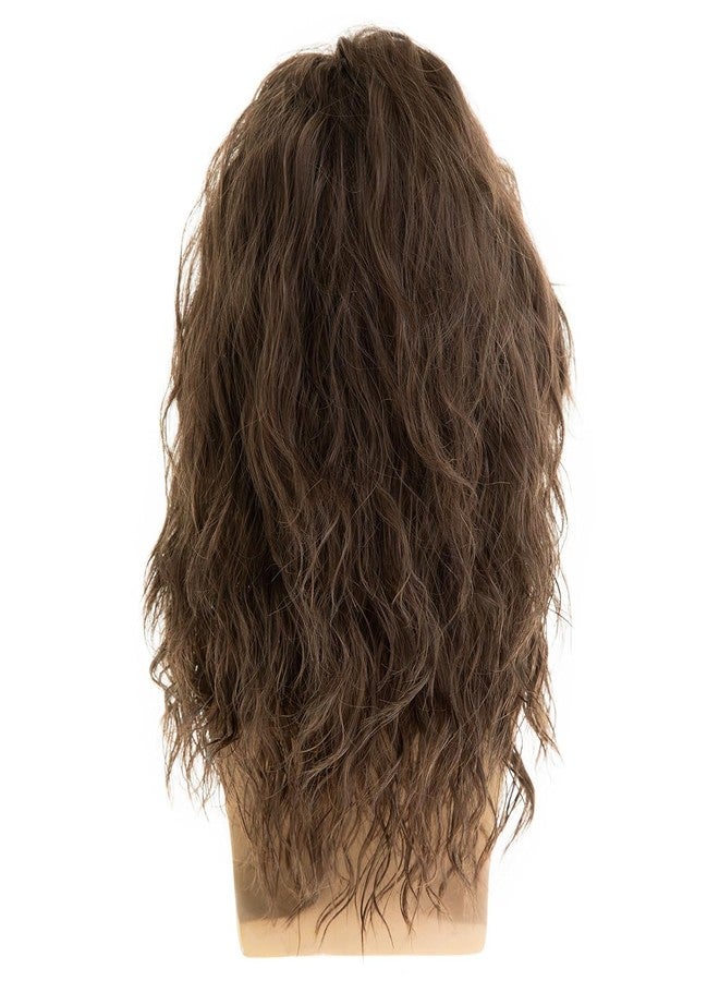 Wiwige Long Curly Wavy Brown Wig for Men Synthetic California 80s Rocker Punk Halloween Cosplay Hair Wig - Image 3
