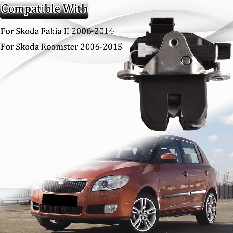 Rear Liftgate Door Lock Actuator Tailgate Latch Compatible With Skoda 2006-2014 Fabia II 2006-2015 Roomster Without Battery Model 5J0827501A - Image 3