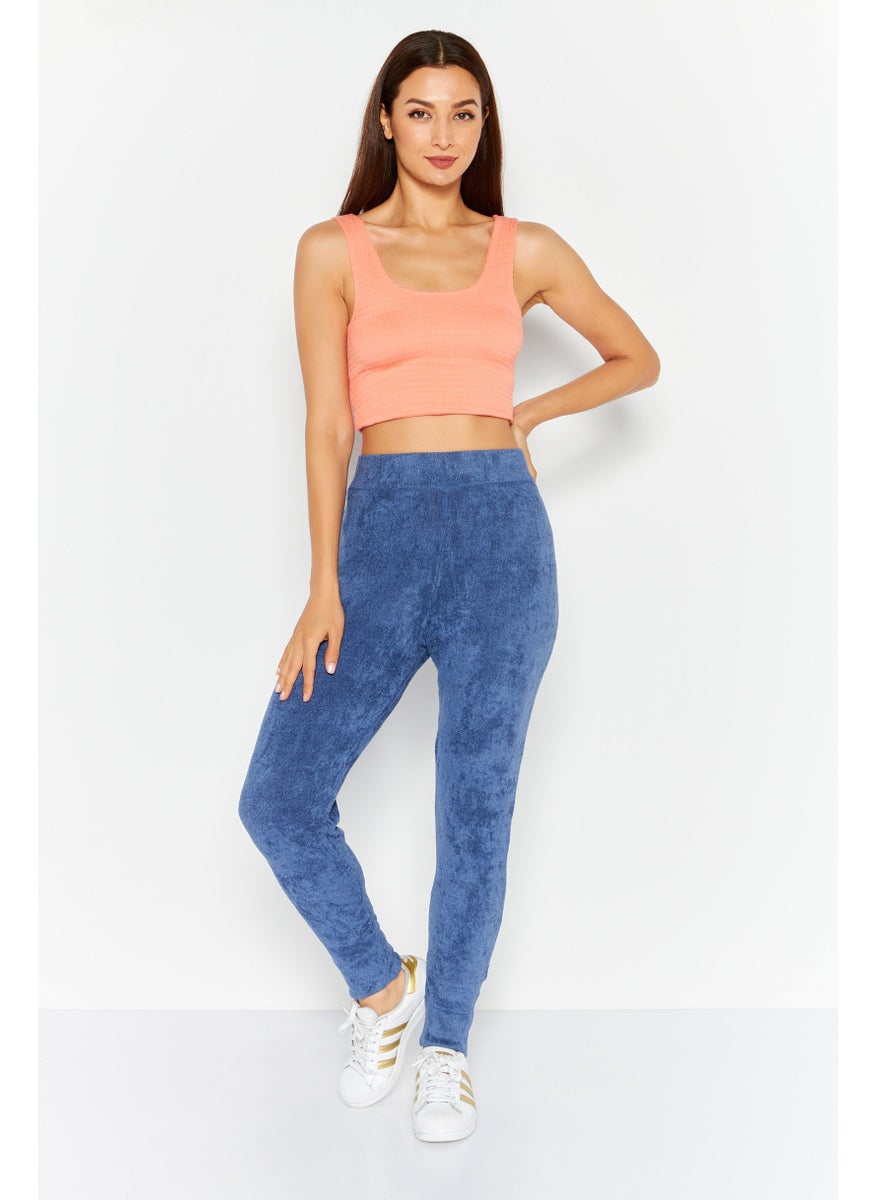 Jones New York - Women Regular Fit Toweling Jogger Pants, Blue - Image 1