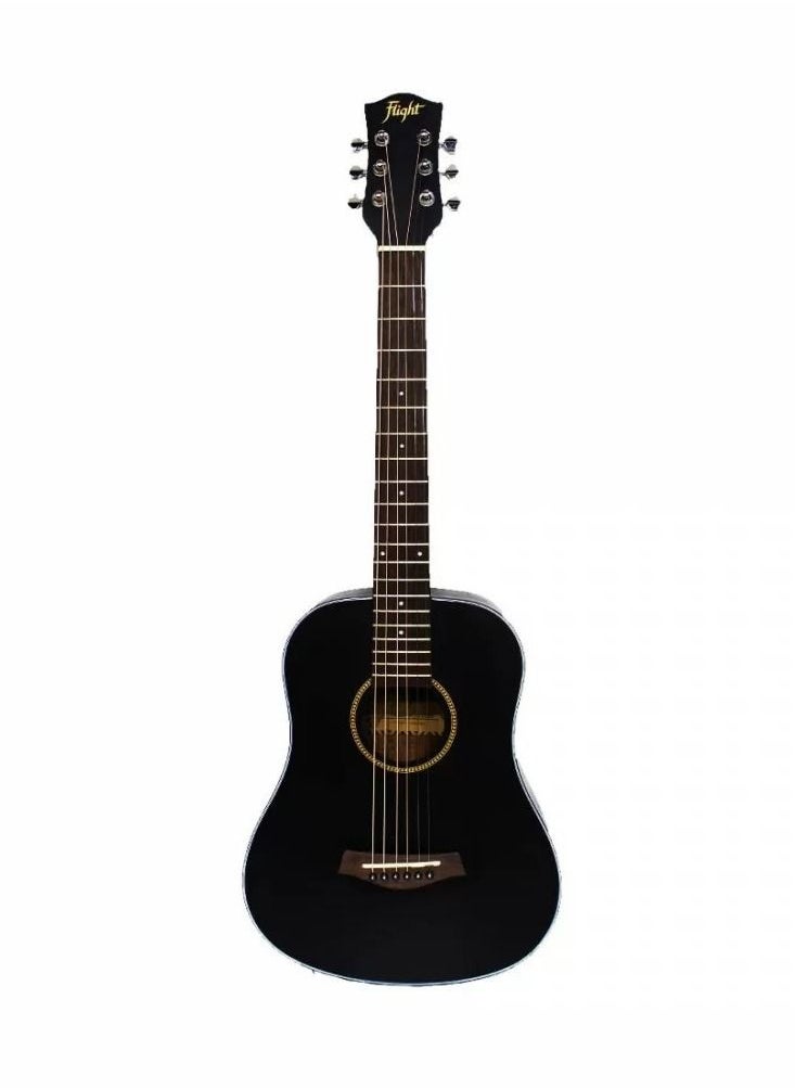 FLIGHT Flight AC150BK 3/4 Size Steel String Acoustic Guitar, Black  - Image 1