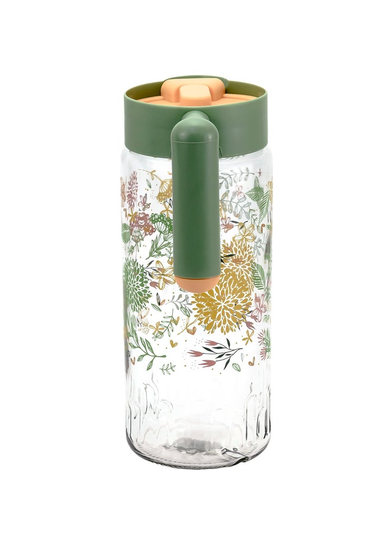 Herevin 1.46 Litre Premium Glass Water Jug with PP Green Lid, Transparent - Image 5