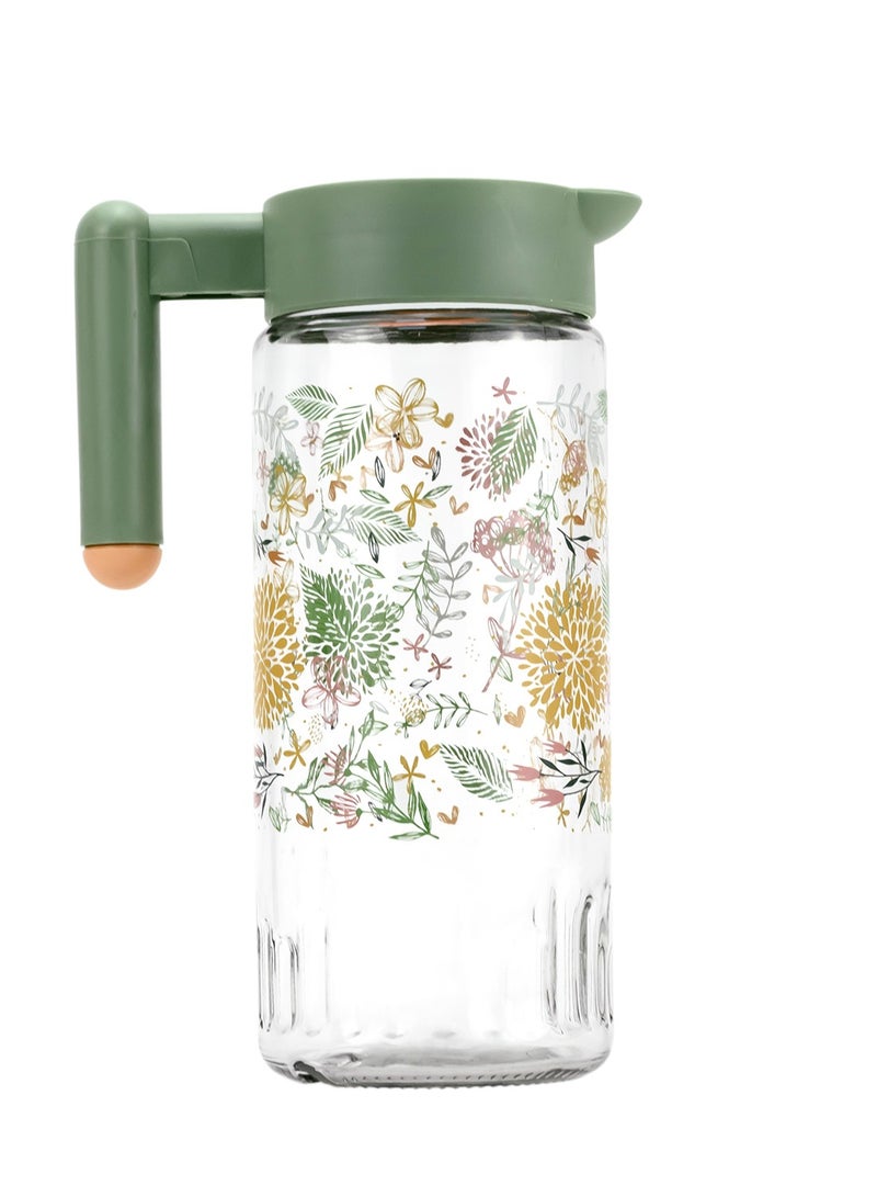 Herevin 1.46 Litre Premium Glass Water Jug with PP Green Lid, Transparent - Image 4