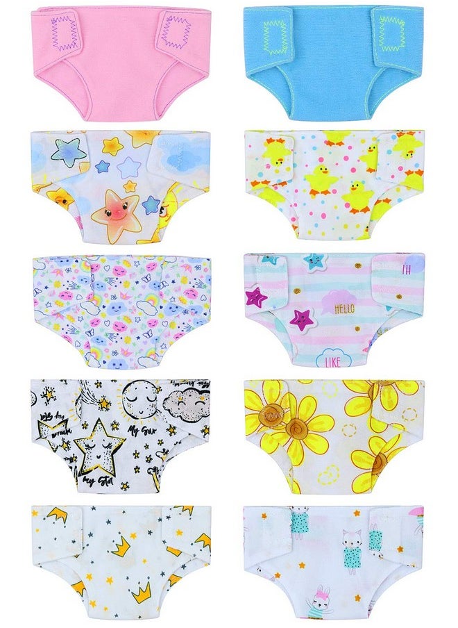ZITA ELEMENT 10 Pcs Baby Doll Diapers For 1416 Inch Baby Dolls Clothes Accessories  - Image 1