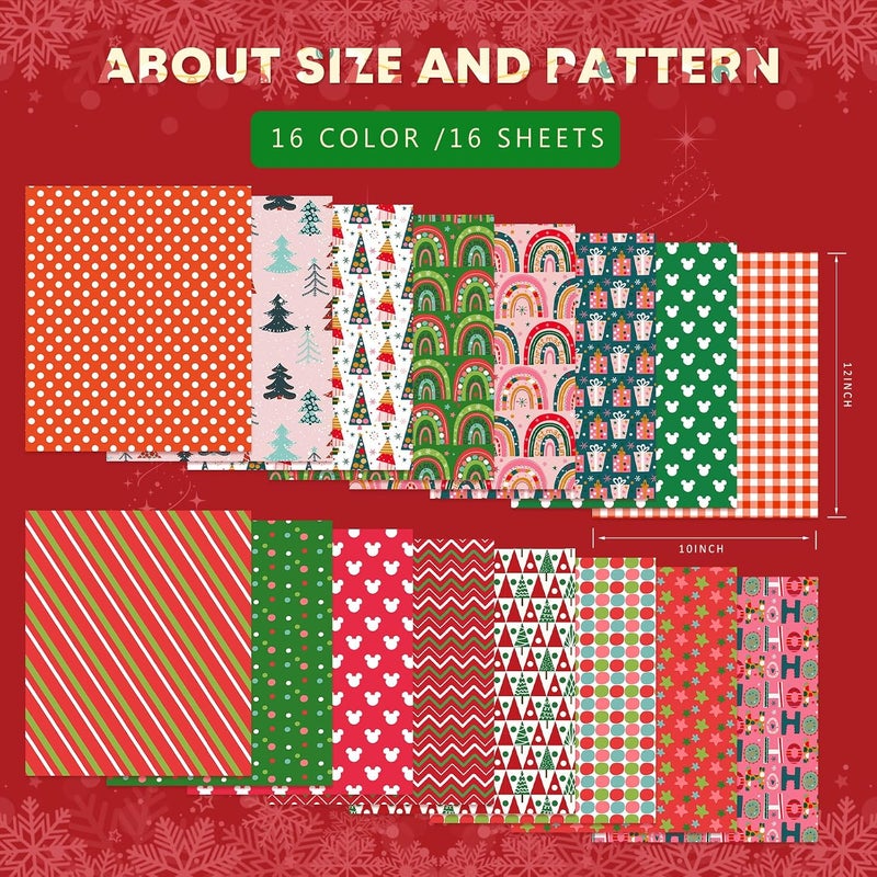 Tintnut Christmas Sublimation Ink Transfer Sheets - 16 Sheets 12"x10"Rainbow Pattern Sublimation Transfer Paper Bundle for DIY Mugs, Tumblers, Key Chain, T-Shirts - Image 3