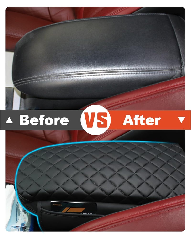 TBHOO for 2024 Bronco Sport Center Console Cover Armrest Cover Bronco Sport Accessories 2023-2021 Black with Pockets Upgrade Arm Rest Pad Console Cushion Lid - Image 5