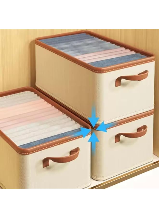 Green Tiger Wardrobe Clothes Organizer Washable Clothes Drawer Organizer Divider Pants, Underwear, Jeans, T-Shirt Organizer Baby Adult Teen Drawer Folding Closet Organizer 2 Pieces