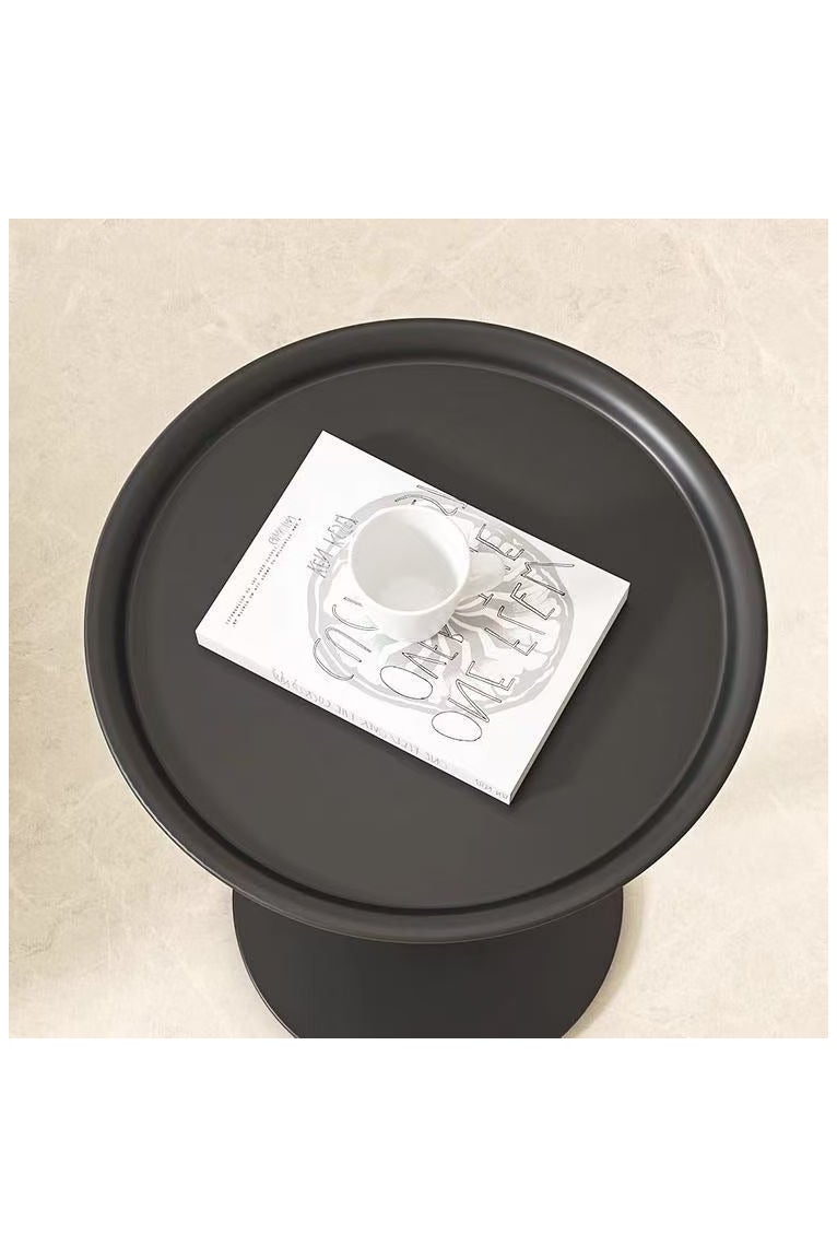 Small Round Side Table, Drink Tables for Narrow Spaces, Pedestal End Table Stand for Living Room, Modern Black Small Nightstand for Bedside, Round Table for Bedroom Sofa-Side - Image 4