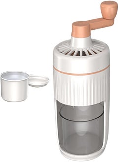 Generic Manual Rotary Ice Crusher Ice Shaver with Ice Cube Tray Shaved Ice Machine Durable Built in Spring Press Mini Size for Camping, Parties,  - Image 1