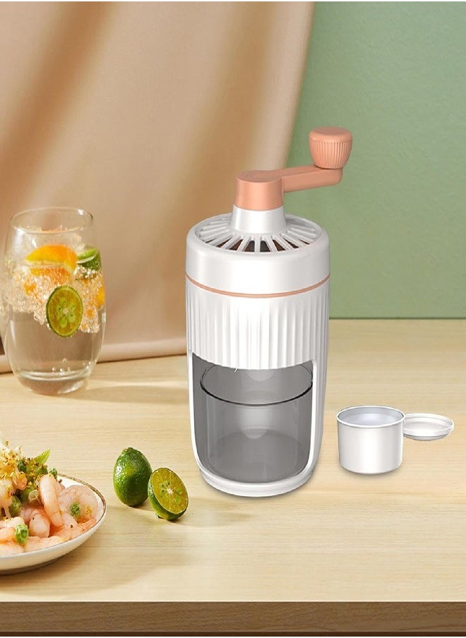 Generic - Manual Rotary Ice Crusher Ice Shaver with Ice Cube Tray Shaved Ice Machine Durable Built in Spring Press Mini Size for Camping, Parties, - Image 1