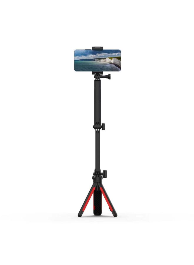A Adjustable Lever Three-section Selfie Stick With Three-legged Selfie Stick Suitable For Gopro Camera-Color:White - Image 2