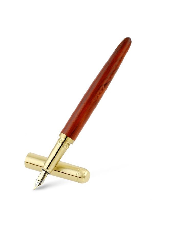 Cobee® Handcrafted Wooden Fountain Pen - Vintage Luxury 0.5mm Fine Point for Business, Journaling, Calligraphy - Smooth Writing Gift Supplies (Brown) - Image 1