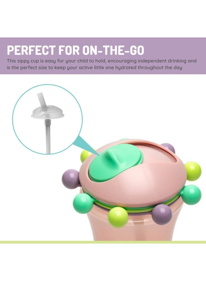 melii Spin Sippy Cup 11.5 oz - Fun & Educational Transition Straw Bottle for Babies, Toddlers, Kids - Spill Proof, Easy to Hold, BPA-Free, Ideal for On the Go Hydration - Pink - Image 4