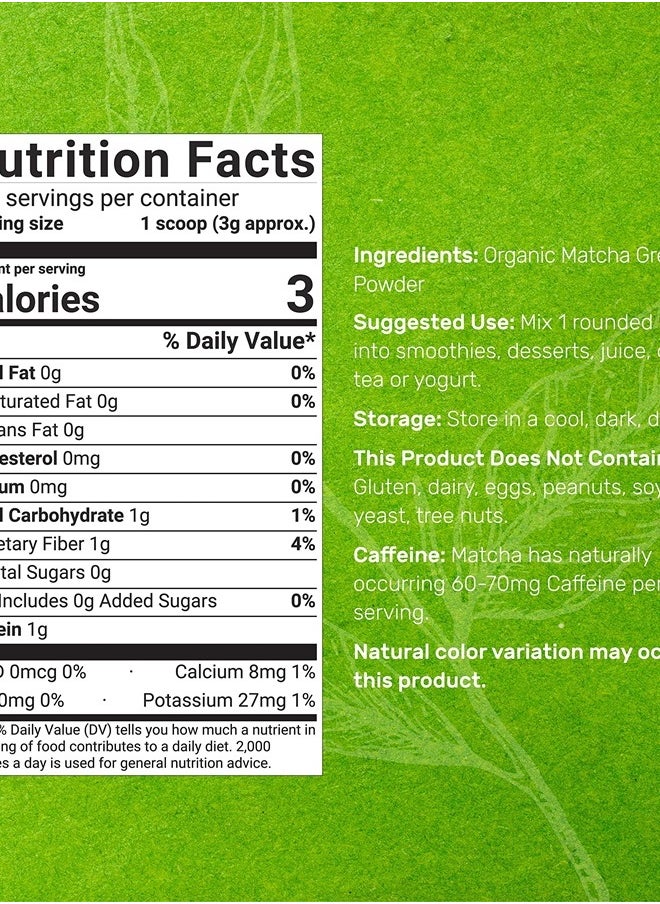 DEAL SUPPLEMENT Organic Matcha Green Tea Powder, 2lbs (907g) | Zero Sugar, First Harvest | Culinary Grade, Cafe Mix, Keto Friendly, Genuine Japanese Source, Non-GMO, Vegetarian  - Image 2