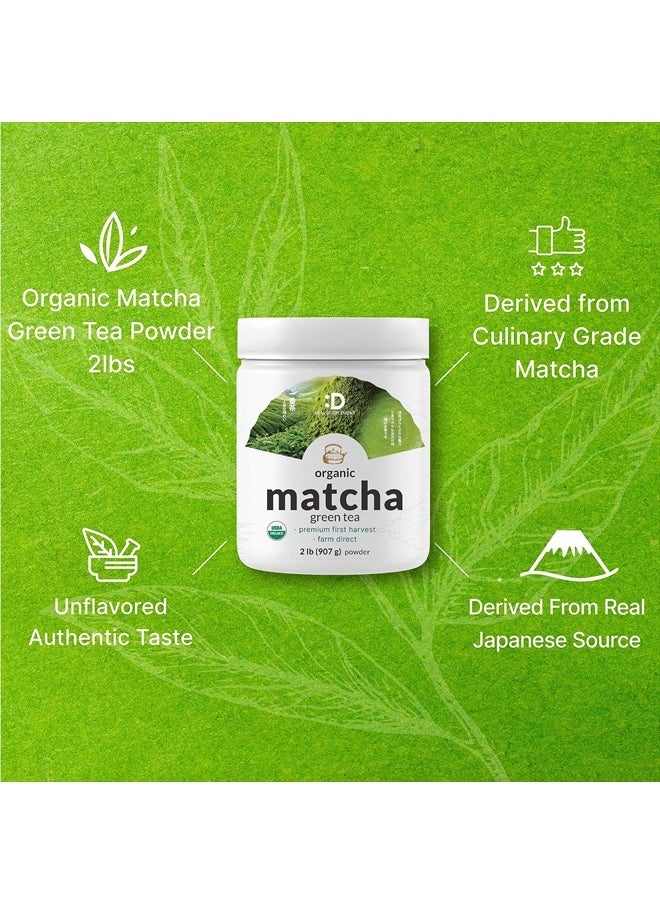DEAL SUPPLEMENT Organic Matcha Green Tea Powder, 2lbs (907g) | Zero Sugar, First Harvest | Culinary Grade, Cafe Mix, Keto Friendly, Genuine Japanese Source, Non-GMO, Vegetarian  - Image 4