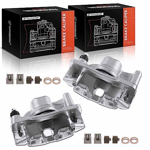 A-Premium Disc Brake Caliper Assembly with Bracket Compatible with Select Honda Models - Civic 1990-2000, CRX 1990-1991, Civic del Sol 1993-1997 - Front Driver and Passenger Side, 2-PC Set - Image 1
