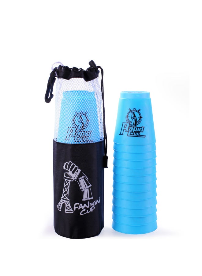 Generation Rapid Stacking Cup Competition Speed Stacking 688a Color Box Net Bag Educational Toys E-commerce-Color:Generation Cup Blue + Mesh Bag  - Image 1