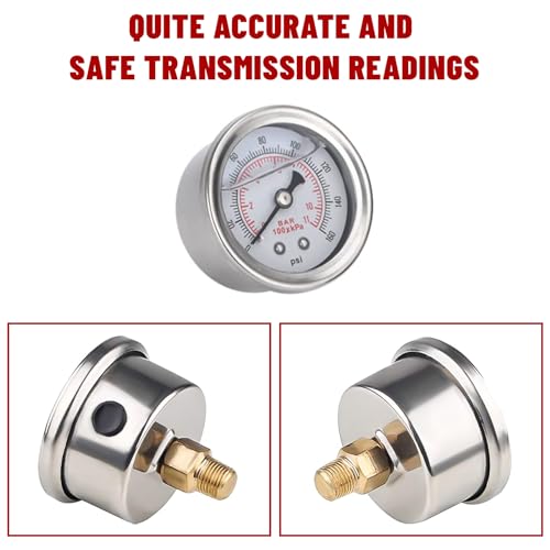 Plobeda EFI Fuel Pressure Regulator Kit with Bypass Return 0-100psi Pressure Gauge AN6-6AN Fuel Line Hose Fitting Connectors Kit Adjustable Universal Aluminum - Image 3