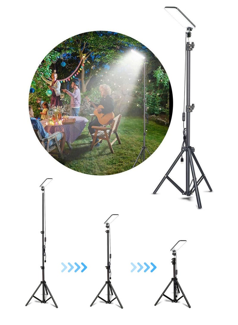 XiuWoo Portable Camping Light, Multi-Functional Outdoor Light, Telescoping Light, Telescopic Camping Lantern, Fishing Light, Work Light with Adjustable Stand, Storage Bag for Live, Video, Outdoor Camping - Image 1