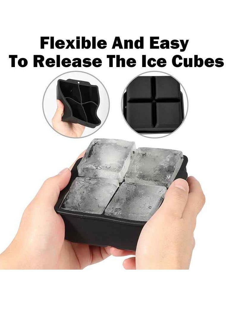 Ice Cube Tray, Soft Durable Silicone Large Ice Mold, BPA Free Easy Release DIY Ice Maker, Easy To Clean Stackable Flexible Ice Cube Mold With Removable Lid, (1pc, Brown) - Image 3