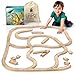 KipiPol Wooden Train Tracks Set 52 pcsBonus Railroad Map Compatible W All Major Wooden Railway Toy Brands Including Thomas The Train Track Set Brio Train Melissa and Doug Train Set for Kids 3 - Image 3