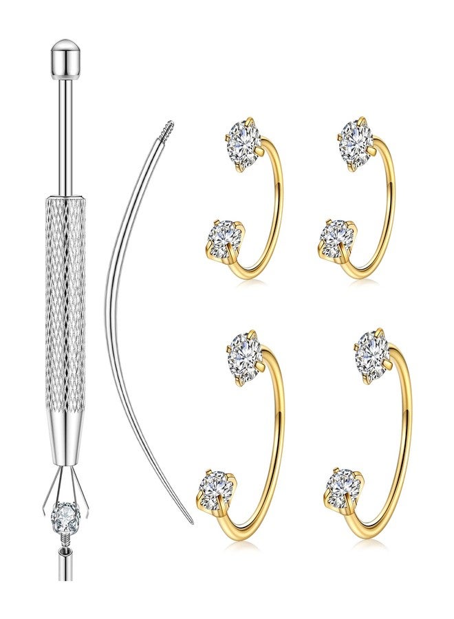 LORACOXS Horseshoe Nose Ring for Women, 20G 18G 16G Surgical Steel Nose Hoops, Multi-Purpose Nose Piercing Jewelry for Cartilage Helix Tragus Labret Septum Lips Ears - Image 1