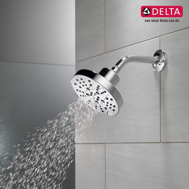 DELTA FAUCET DELTA FAUCET | 6” Contemporary Multi- Function (5-Setting) Touch-Clean H2Okinetic Shower Head| H2Okinetic technology with Pause functionality (Polished Chrome) | 52668 - Image 5