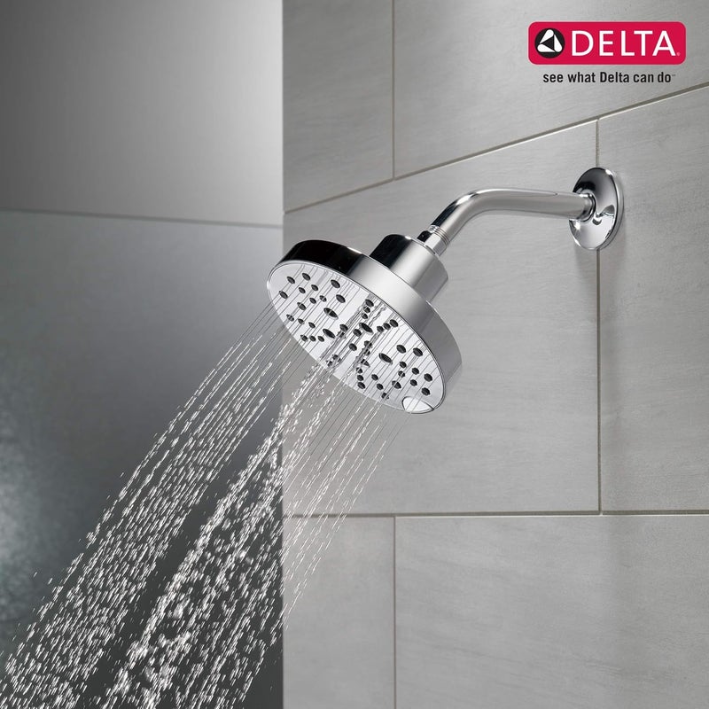 DELTA FAUCET DELTA FAUCET | 6” Contemporary Multi- Function (5-Setting) Touch-Clean H2Okinetic Shower Head| H2Okinetic technology with Pause functionality (Polished Chrome) | 52668 - Image 4