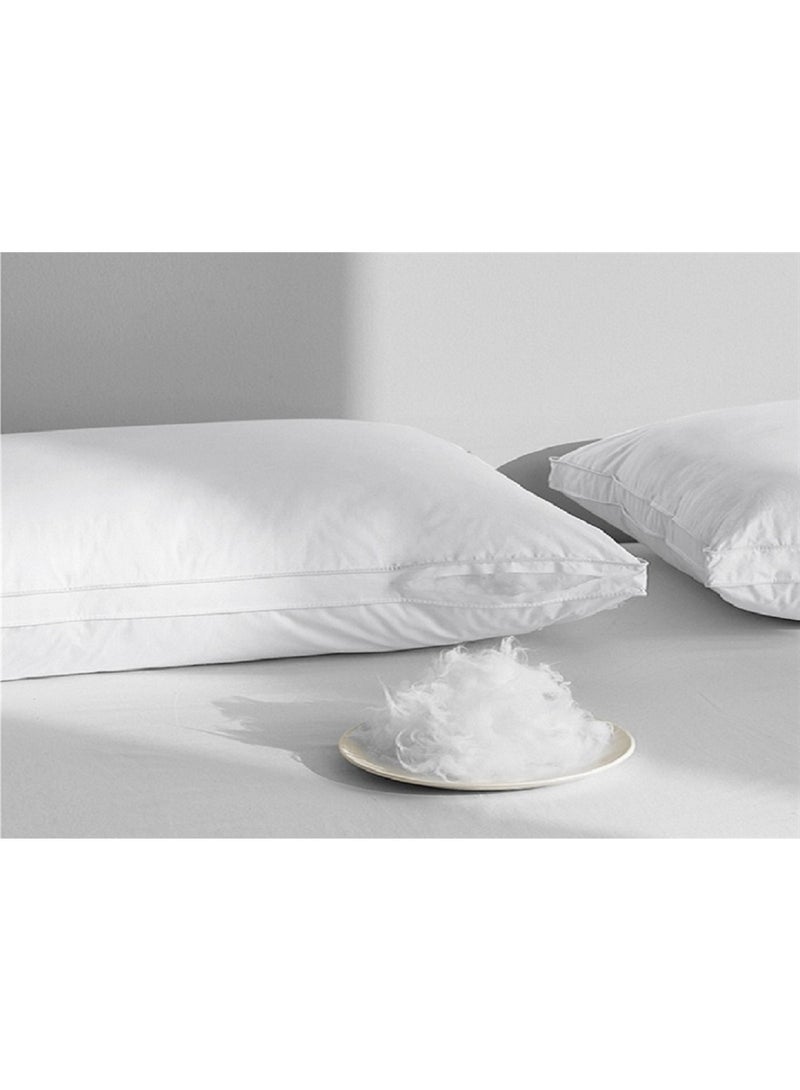 LEVORE Ivory hotel pillow set consisting of two pieces embroidered on the sides with a white line, 1500 grams ×2 - Image 2