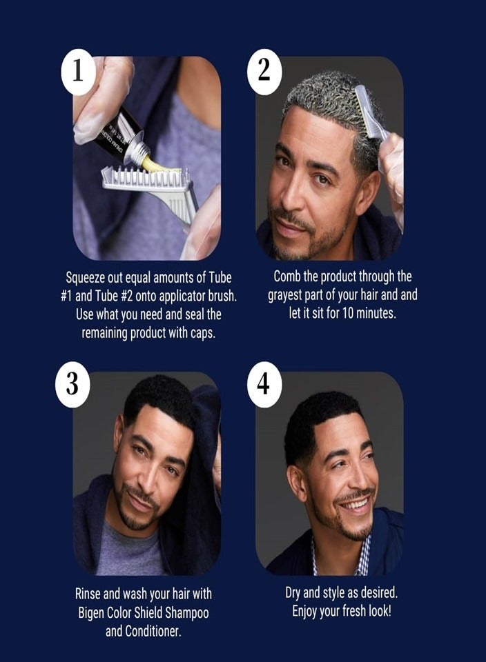 Bigen EZ Color for Men, Permanent Color for Hair and Beard - Dark Brown - Made in Thailand - Image 4