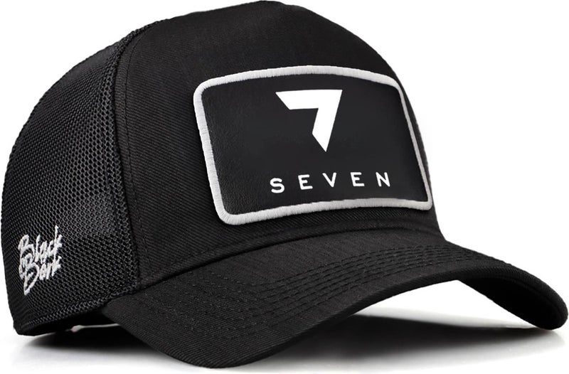 Black Börk Blackbörk V2 Trucker 7 Seven - Black Cordura Fabric Hat (Cap) with 2 Code Logo  - Image 1