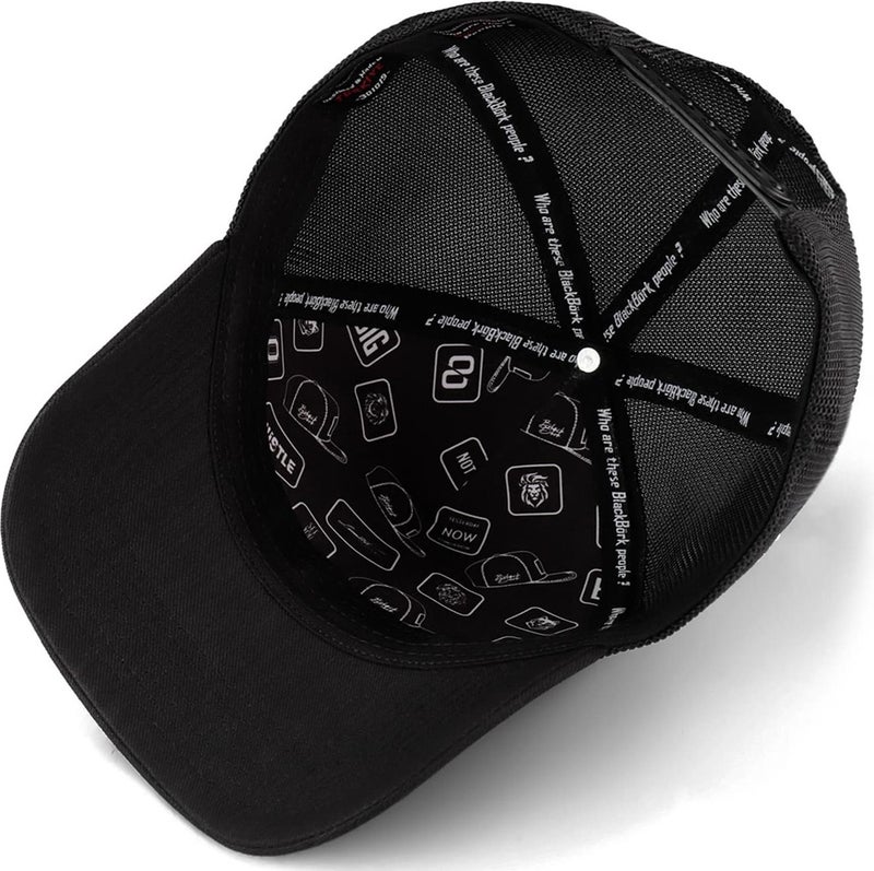 Black Börk Blackbörk V2 Trucker 7 Seven - Black Cordura Fabric Hat (Cap) with 2 Code Logo  - Image 4