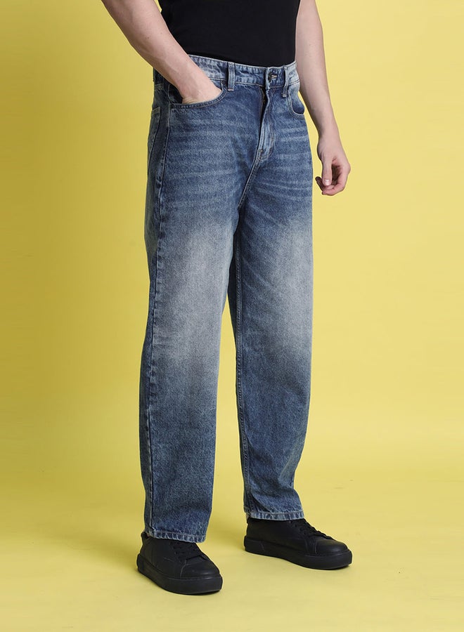 Take Two Men Baggy Fit Light Faded Jeans By Bene Kleed - Image 3
